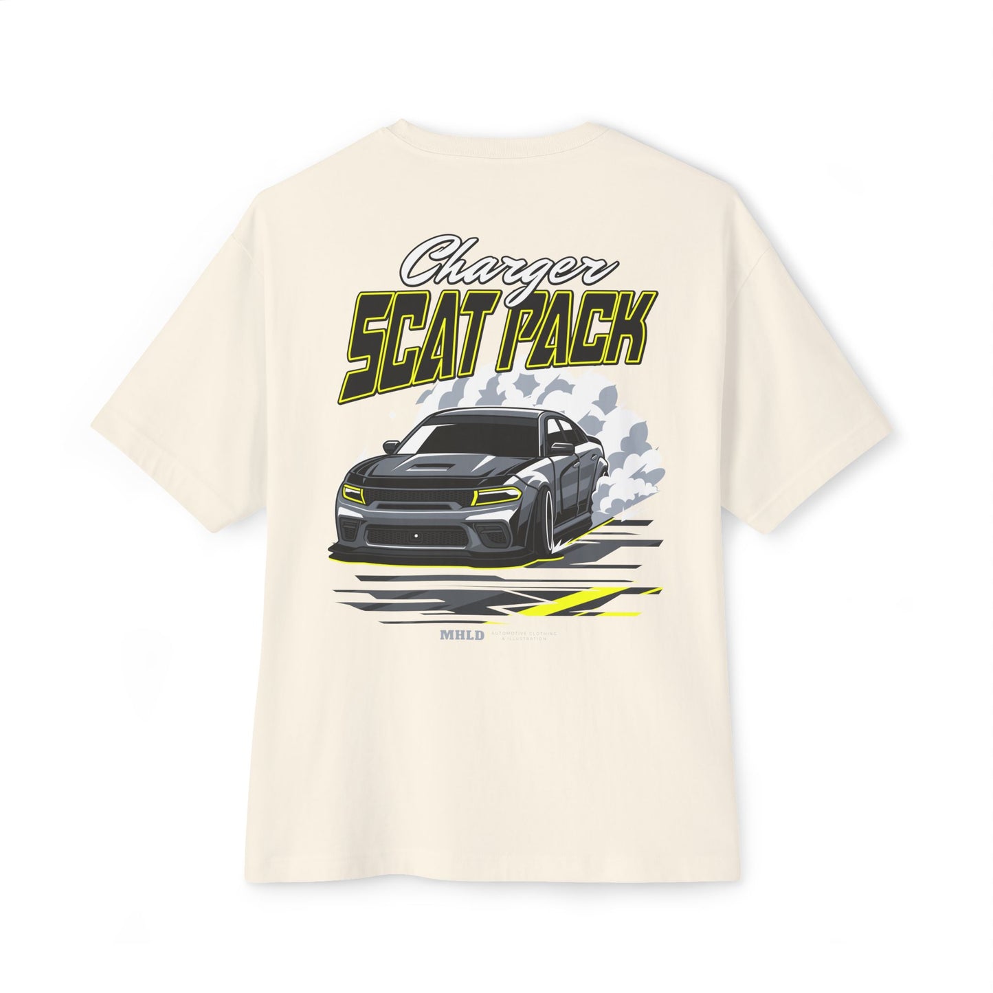Dodge Charger Scat Pack Car Unisex Two Sides Graphic Boxy Tee