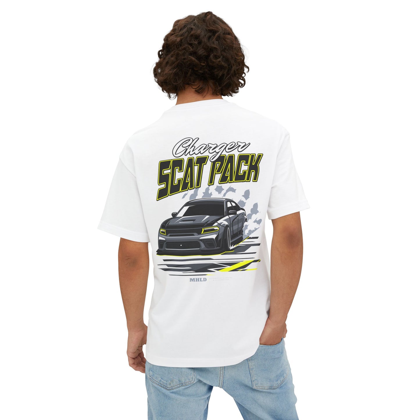 Dodge Charger Scat Pack Car Unisex Two Sides Graphic Boxy Tee