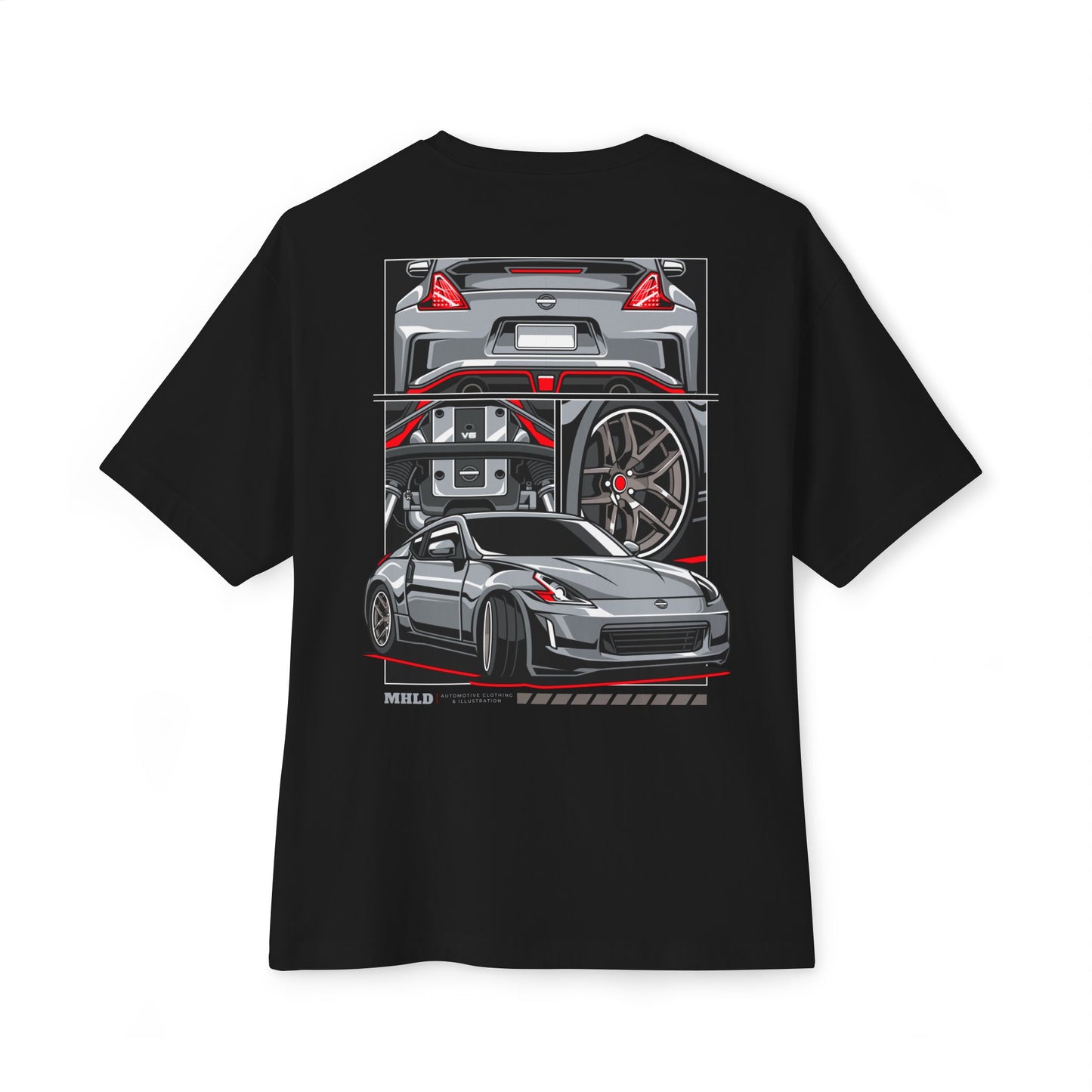 Nissan Fairlady 370Z Car Unisex Two Sides Printed Boxy Tee