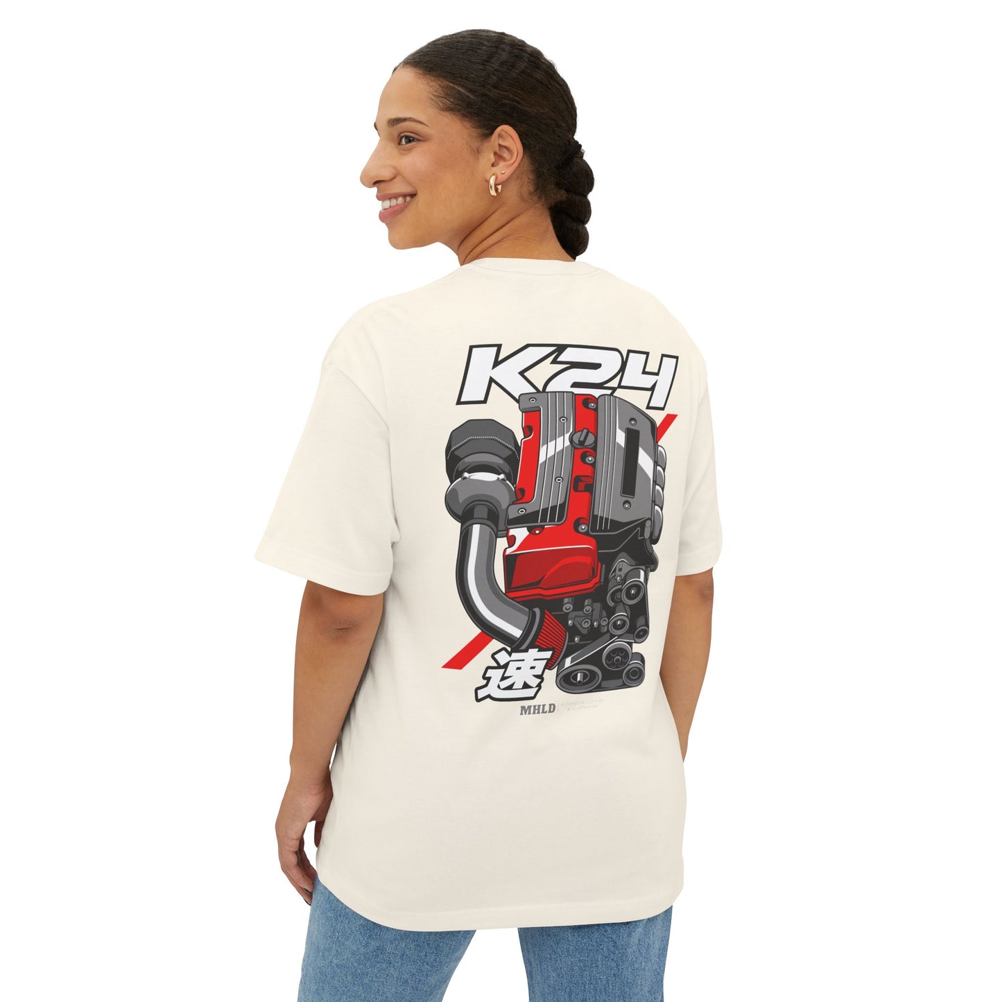 K24 Engine Unisex Two Sides Printed Boxy Tee