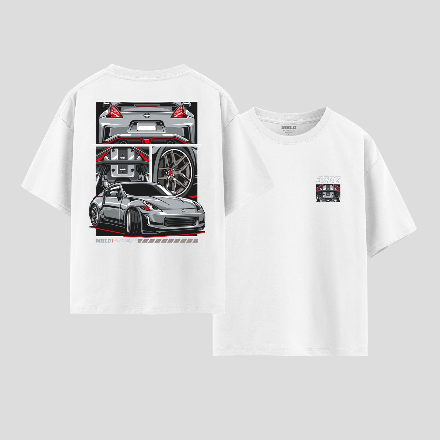 Nissan Fairlady 370Z Car Unisex Two Sides Printed Boxy Tee
