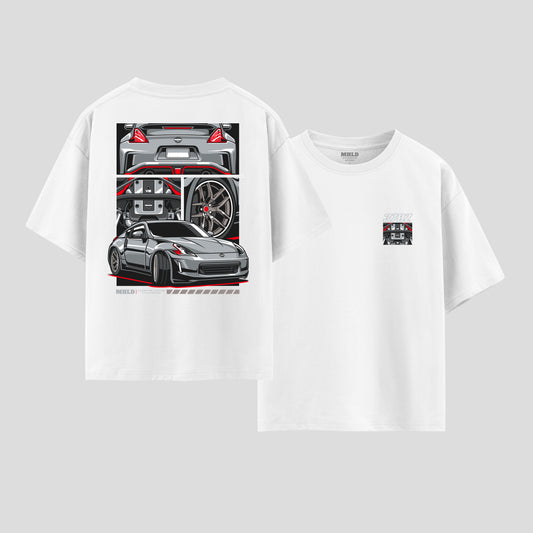 Nissan Fairlady 370Z Car Unisex Two Sides Printed Boxy Tee