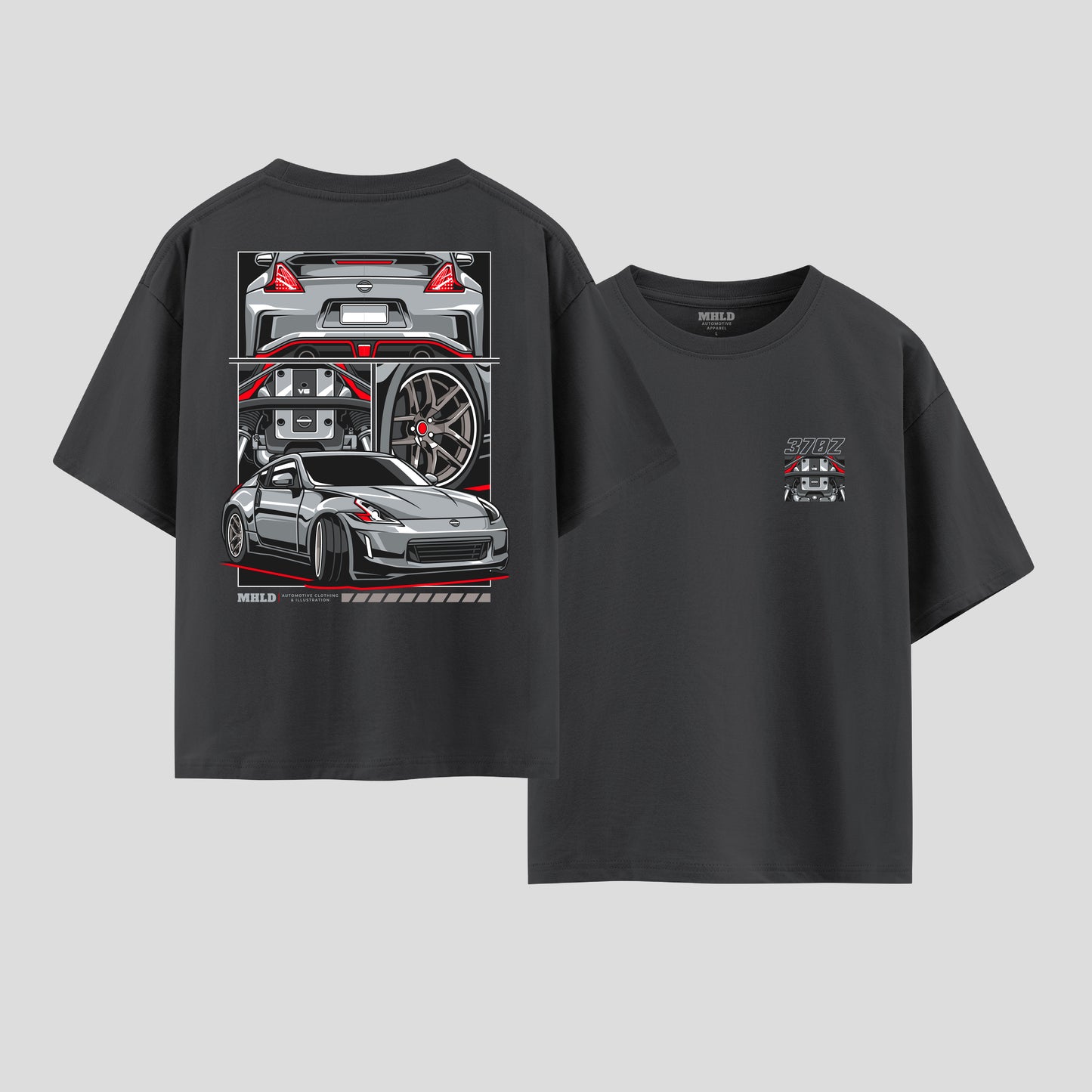 Nissan Fairlady 370Z Car Unisex Two Sides Printed Boxy Tee
