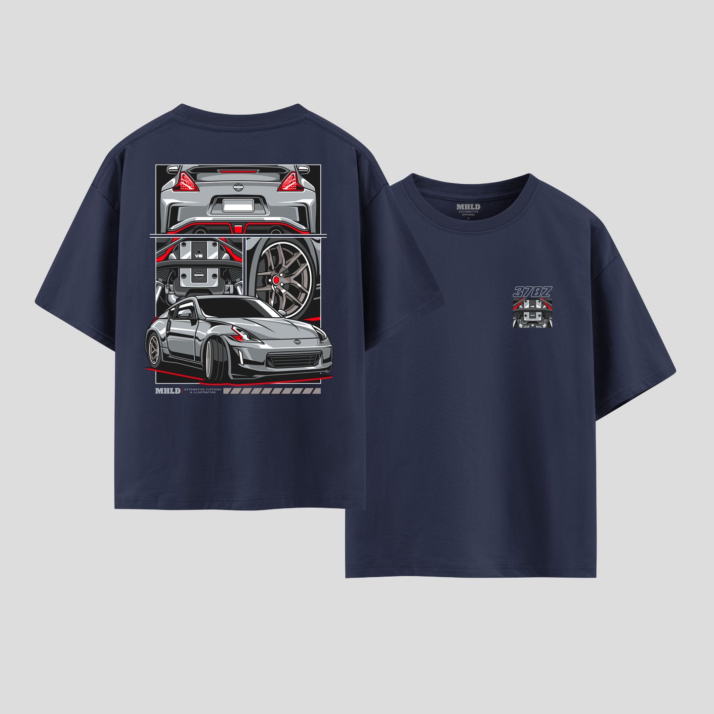 Nissan Fairlady 370Z Car Unisex Two Sides Printed Boxy Tee