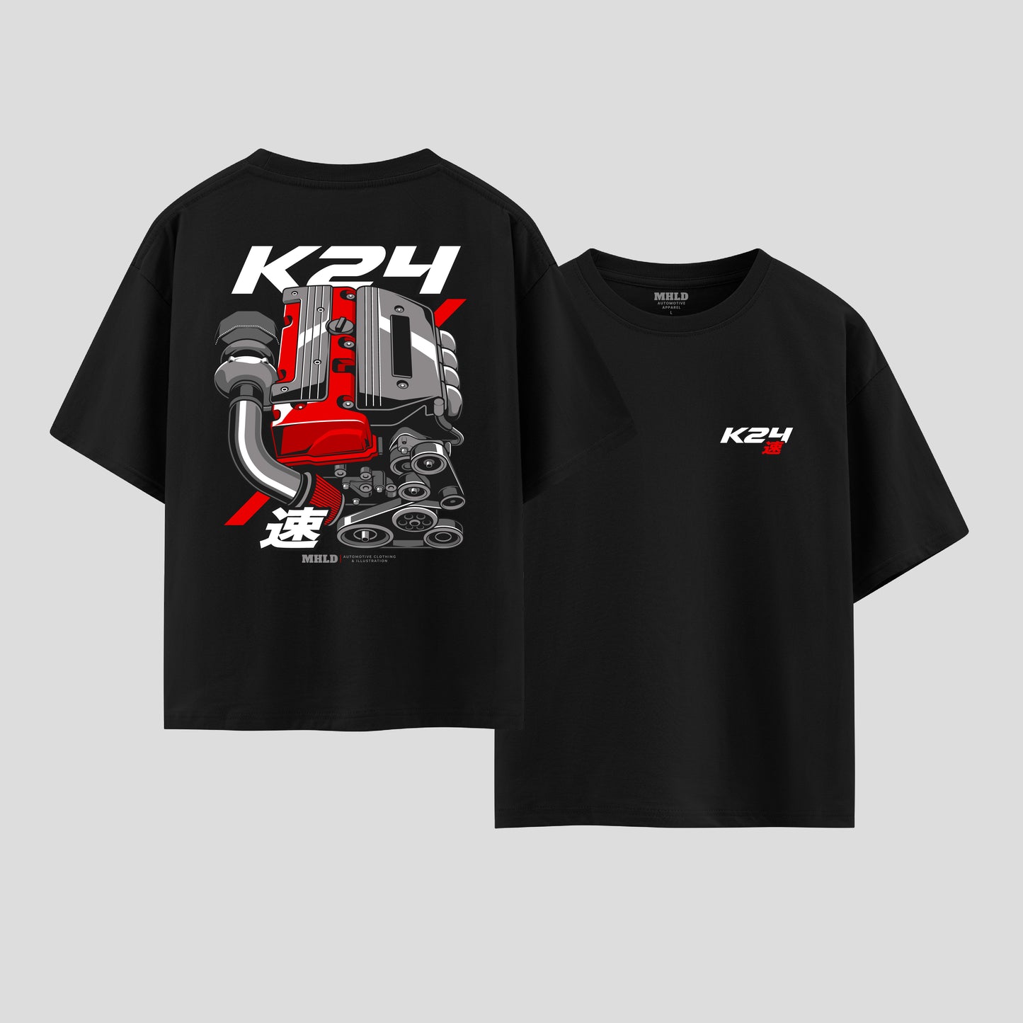 K24 Engine Unisex Two Sides Printed Boxy Tee