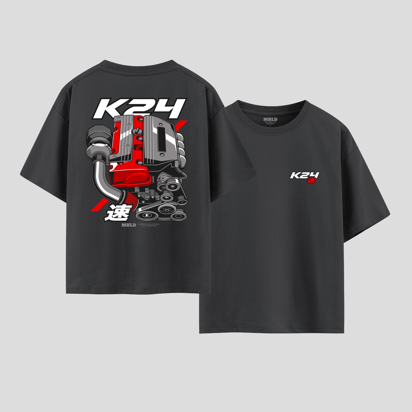 K24 Engine Unisex Two Sides Printed Boxy Tee