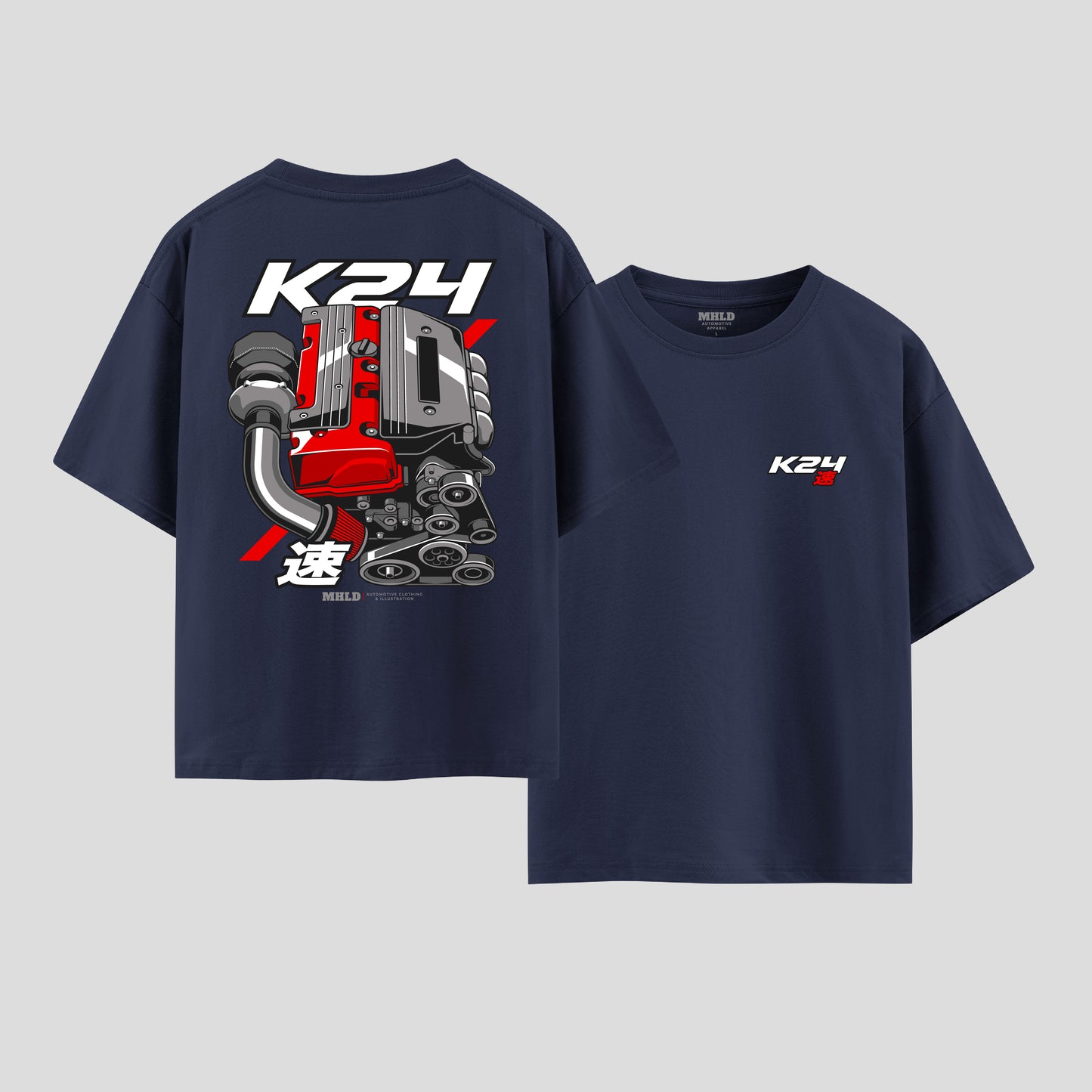 K24 Engine Unisex Two Sides Printed Boxy Tee