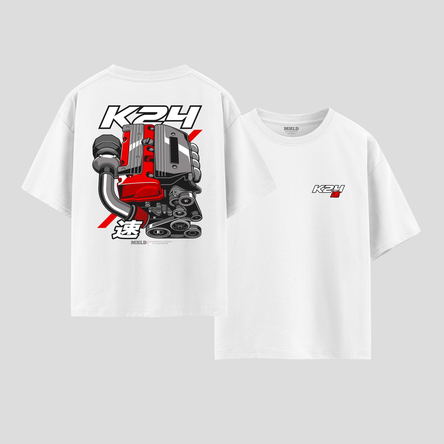 K24 Engine Unisex Two Sides Printed Boxy Tee
