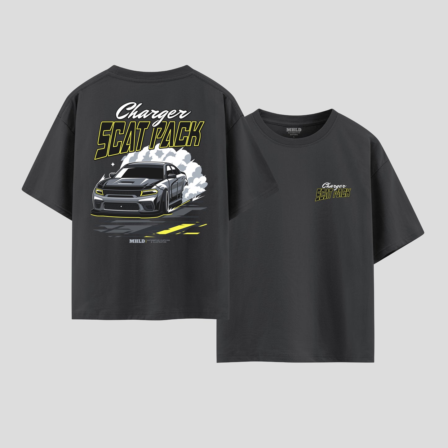 Dodge Charger Scat Pack Car Unisex Two Sides Graphic Boxy Tee
