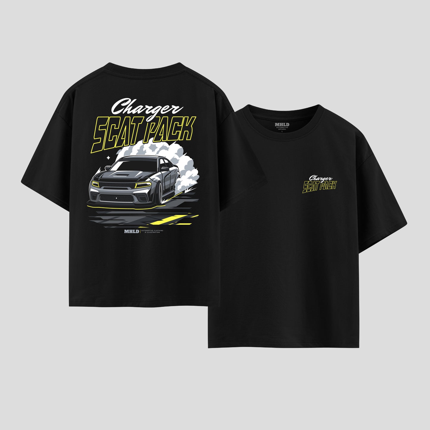 Dodge Charger Scat Pack Car Unisex Two Sides Graphic Boxy Tee