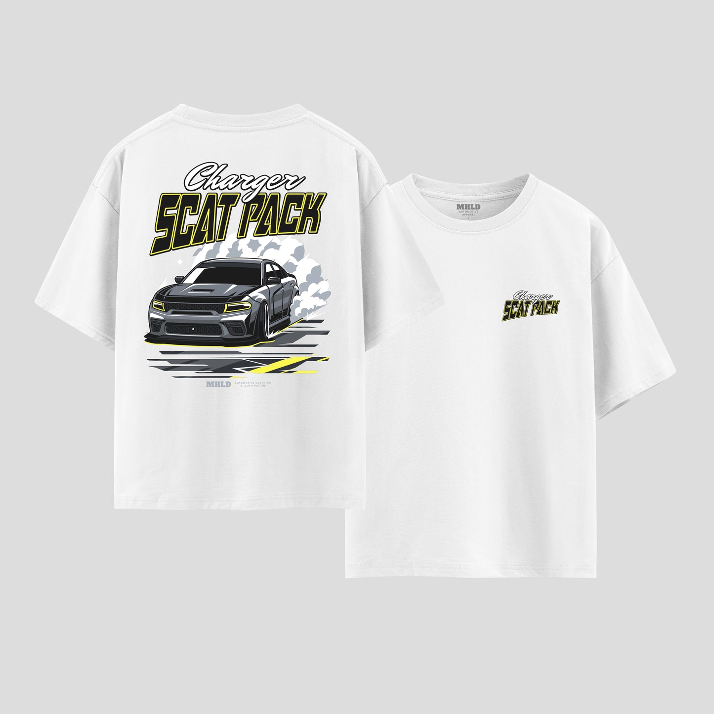 Dodge Charger Scat Pack Car Unisex Two Sides Graphic Boxy Tee