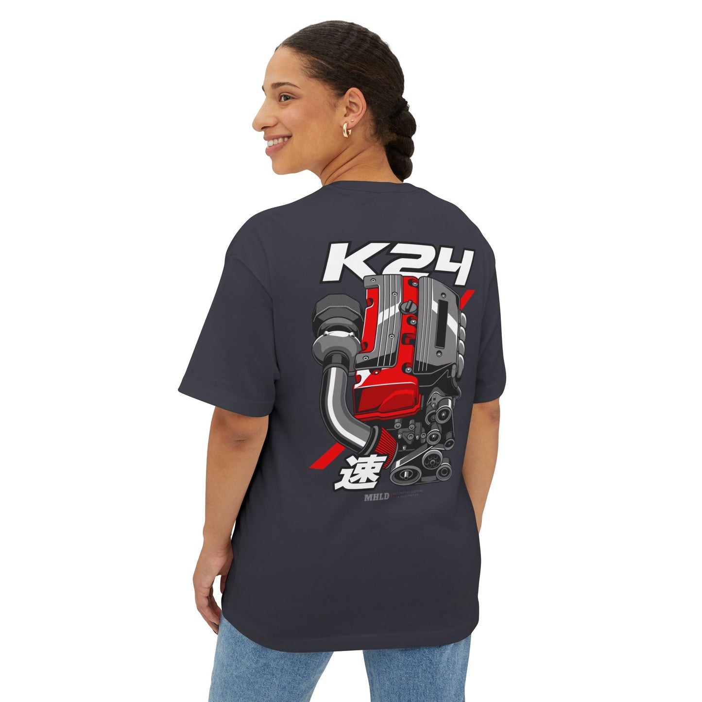 K24 Engine Unisex Two Sides Printed Boxy Tee