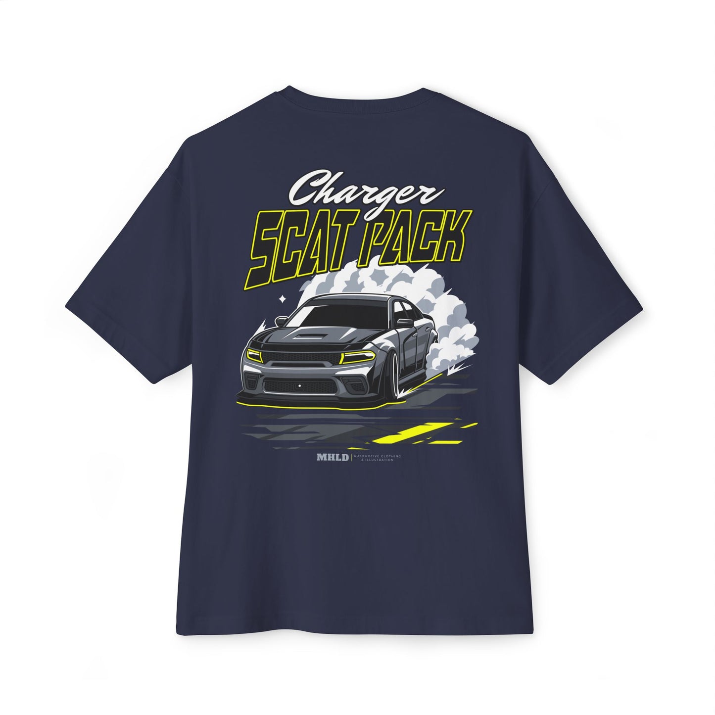 Dodge Charger Scat Pack Car Unisex Two Sides Graphic Boxy Tee