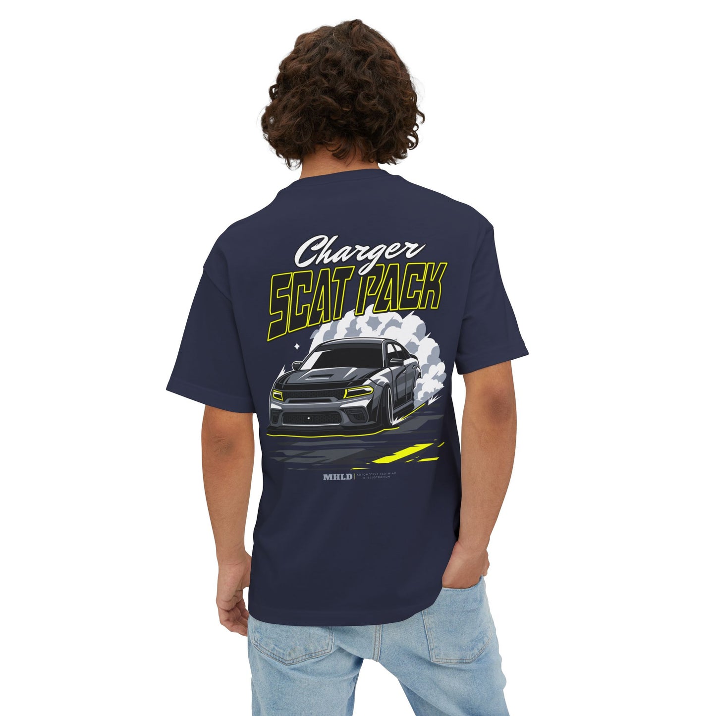 Dodge Charger Scat Pack Car Unisex Two Sides Graphic Boxy Tee