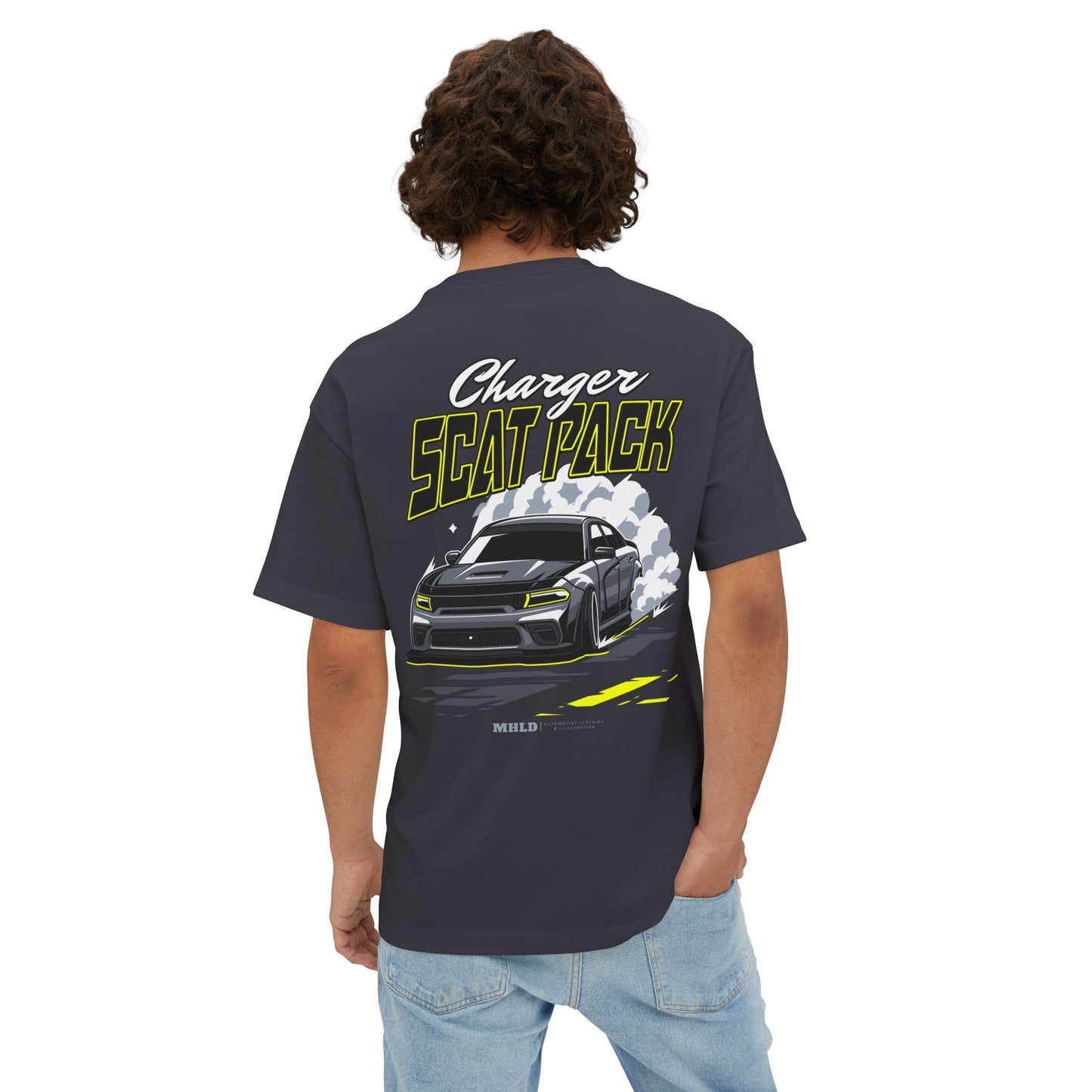 Dodge Charger Scat Pack Car Unisex Two Sides Graphic Boxy Tee