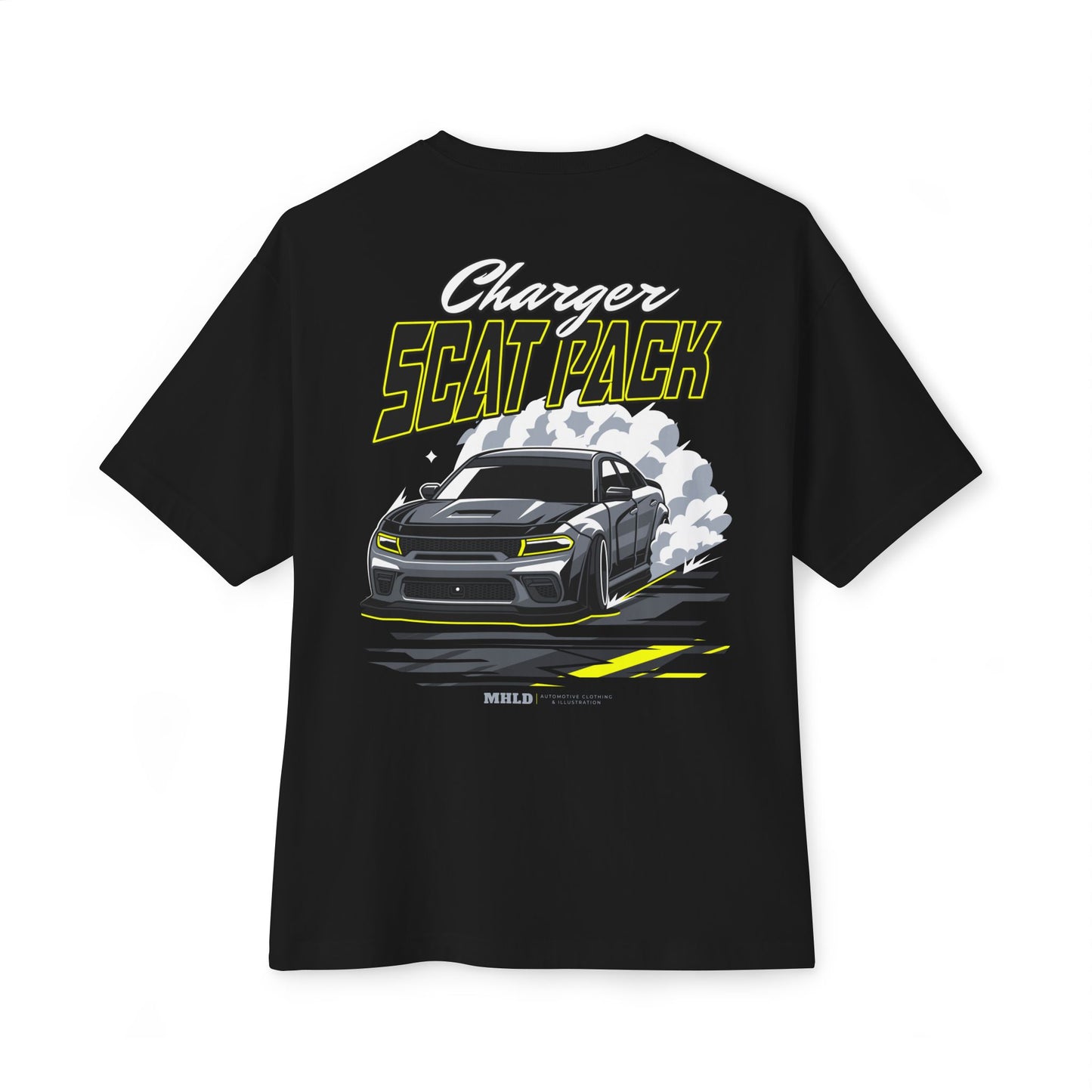 Dodge Charger Scat Pack Car Unisex Two Sides Graphic Boxy Tee
